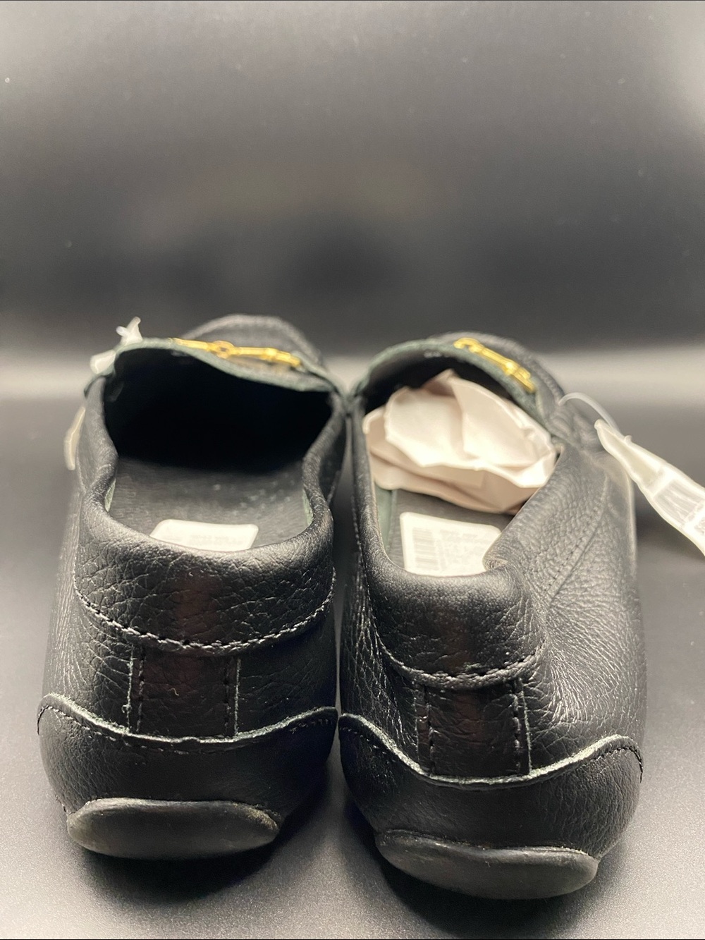 Black Saks Fifth Avenue Pebbled Leather Driving Loafers - Picture 4 of 5